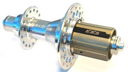 Hub Velocity Race Rear Silver Shimano 32 Hole with Q/r Skewer 8/9/10/11 Spd (with 8/9/10 Spacer) (130mm OLD)