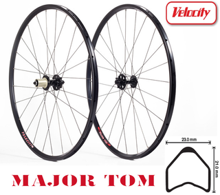 VELOCITY WHEELSET - MAJOR TOM PRO DISC CYCLOCROSS WHEEL SET. Tubular. 24H Fr & Rr. Aero Spokes. 6 Disc. L/W ATB Fr Hub. Convertible Rr Hub.