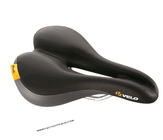 Saddle, Velo Plush Pump OM, Cut-out touring saddle, 411g, 273mm x 179mm, inclined riding