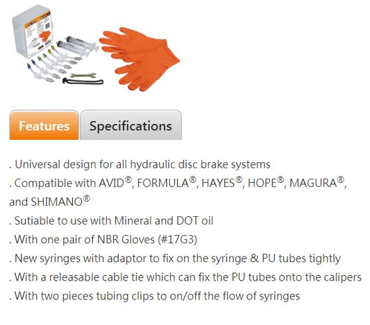 PRO LOCKED BRAKE BLEEDING KIT(4)