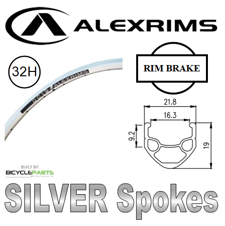 WHEEL - 700C Alex DC19 32H P/j Silver Rim, 8/10 SPEED Q/R (130mm OLD) Loose Ball Velocity Silver Hub, SILVER Spokes