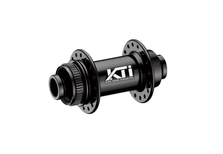 HUB "KT" Brand - FRONT - E-MTB - 15mm T/A BOOST (110mm OLD) - Centerlock disc - 32H - Sealed Bearings - ANOD Black - W/KT logo