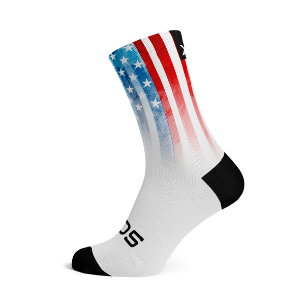 USA Paint Flag - Size M (US 5-9) - SOX Footwear Performance Socks - 1 Pair