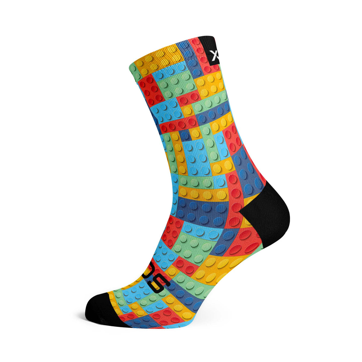 Blocks - Size L (US 9-13) - SOX Footwear Performance Socks - 1 Pair