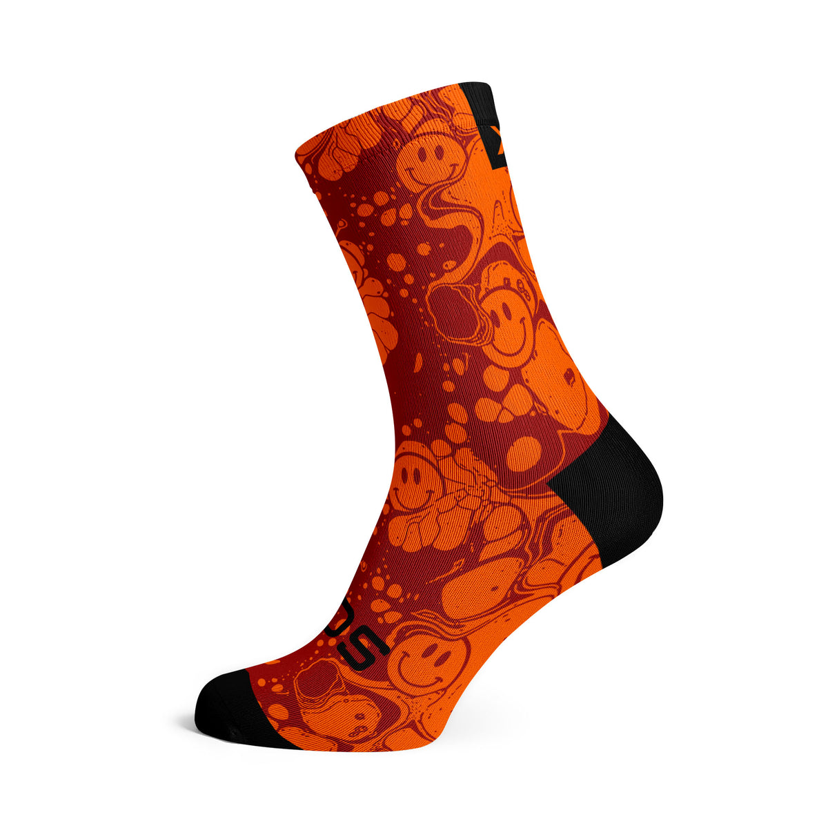 Neon Slide Orange - Size L (US 9-13) - SOX Footwear Performance Socks - 1 Pair