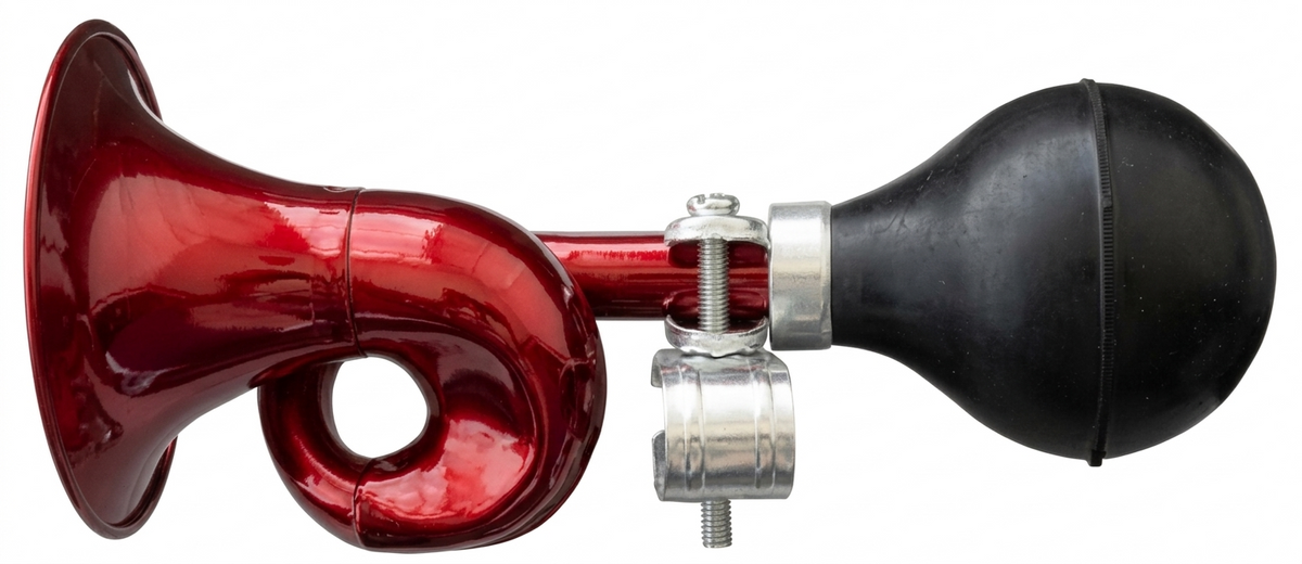 HORN - Flugel, Steel, 185mm Long, Fits All Standard Handlebars, Red (Product no. on sticker incorrect)