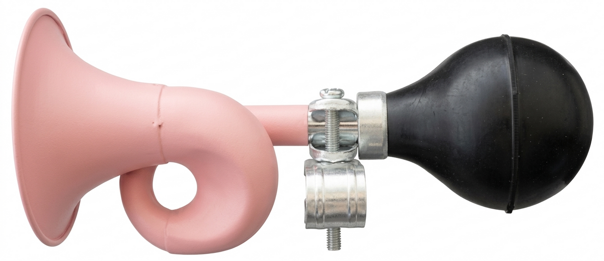 HORN - Flugel, Steel, 185mm Long, Fits All Standard Handlebars, Pink (Product no. on sticker incorrect)