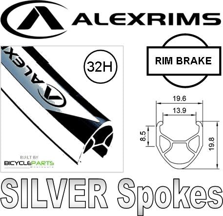 Wheel 700c Alex R-450 D/w Black Rim , Silver joytech Alloy Q/r hub , SILVER Mach 1 Spokes , FRONT .