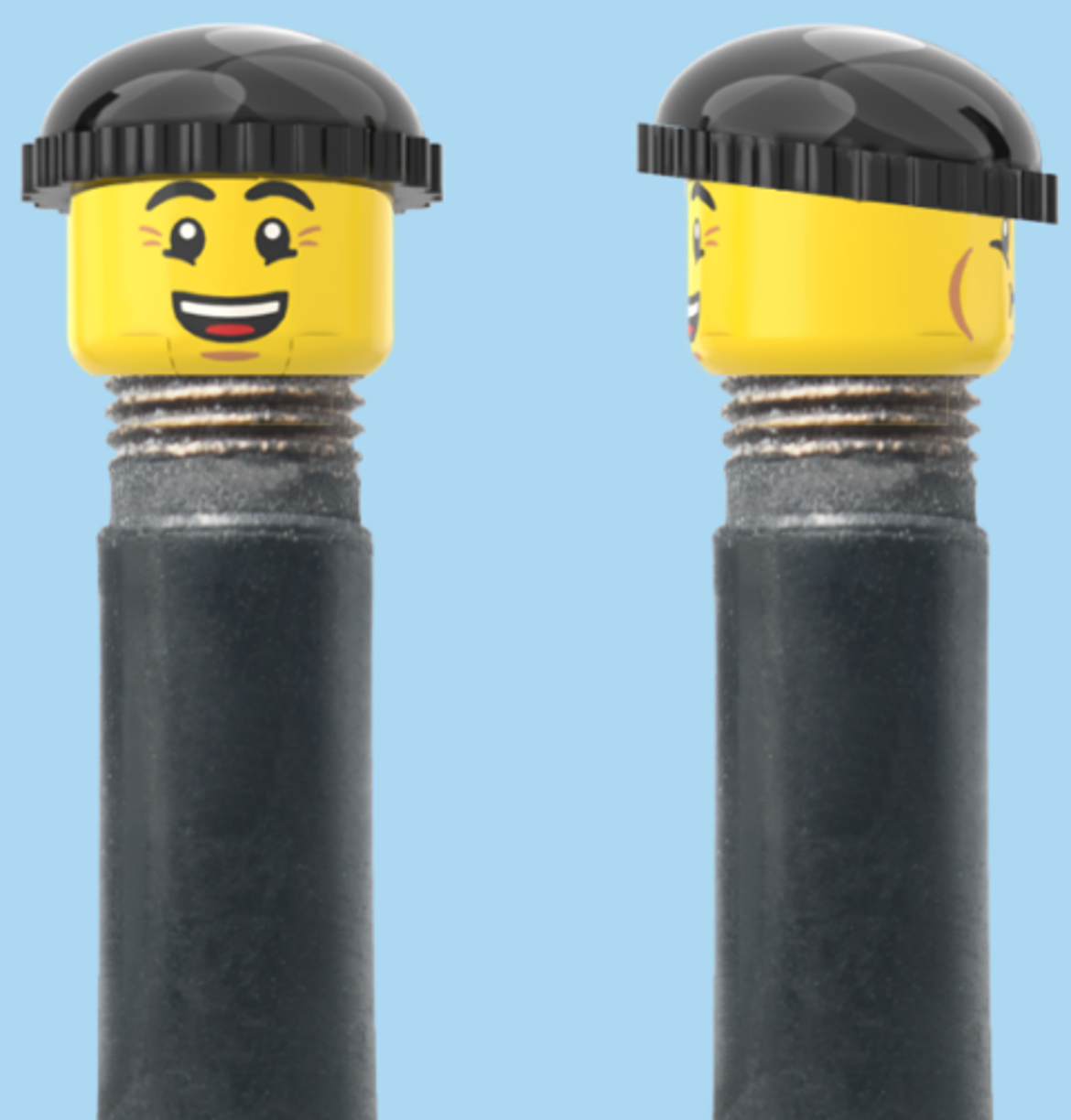 2 Faces | Bursting Cheeks Face | Wrinkle Eyes Face | Black Beanie | AV | Brick Caps | Sold as Pair
