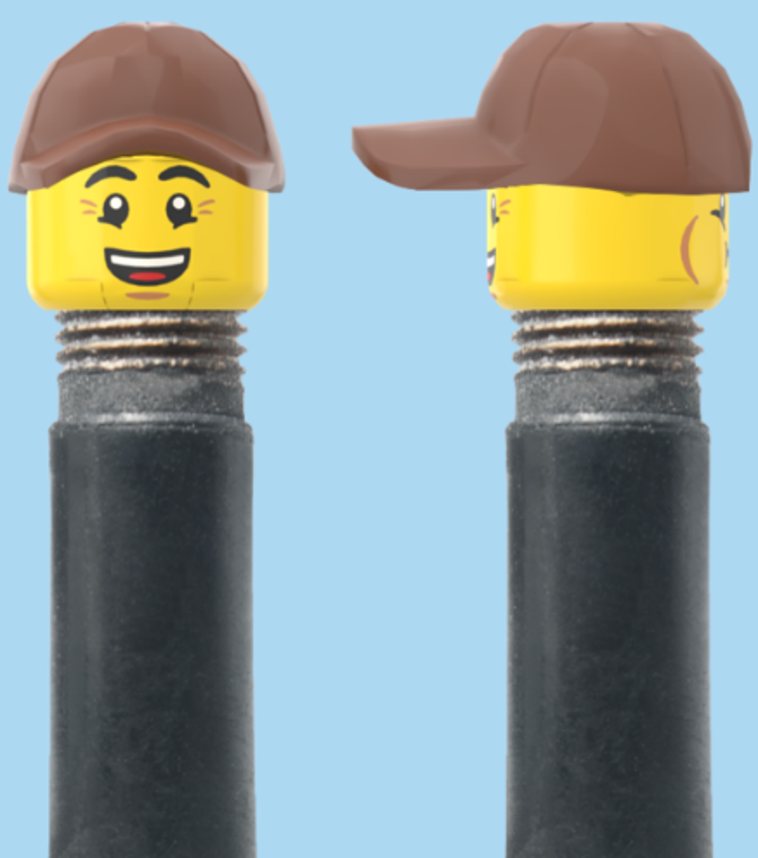 2 Faces | Bursting Cheeks Face | Wrinkle Eyes Face | Brown Cap | AV | Brick Caps | Sold as Pair