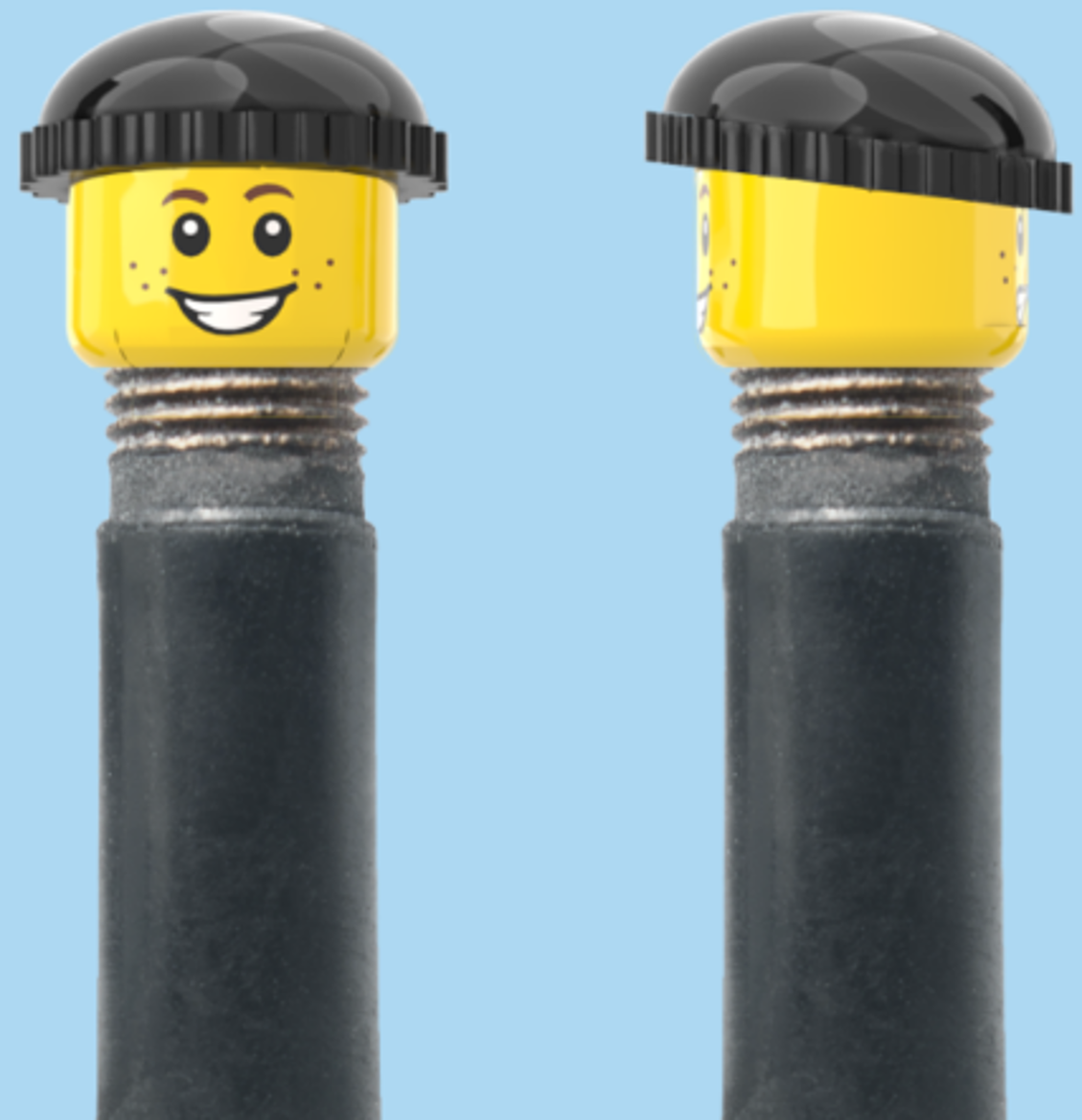 2 Faces with Freckles | Smile Face | Worried Look Face | Black Beanie | AV | Brick Caps | Sold as Pair