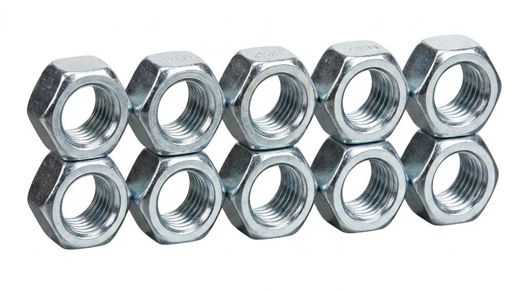 NUT - For Brake Bolts, Open Type, M6, C.P, SILVER (Bag of 20)