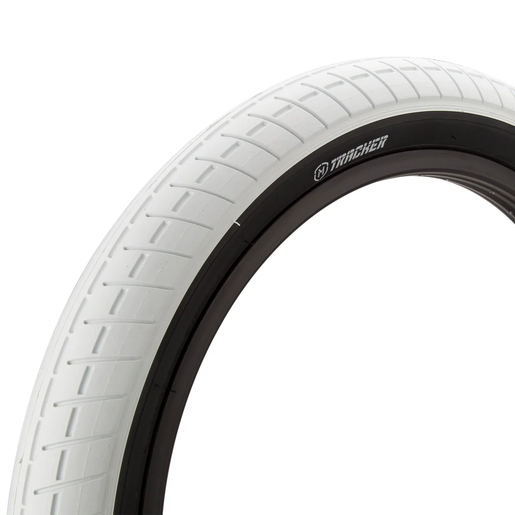 "NEW" - TRACKER TYRE 20 X 2.4" WHITE W/ BLACK WALL