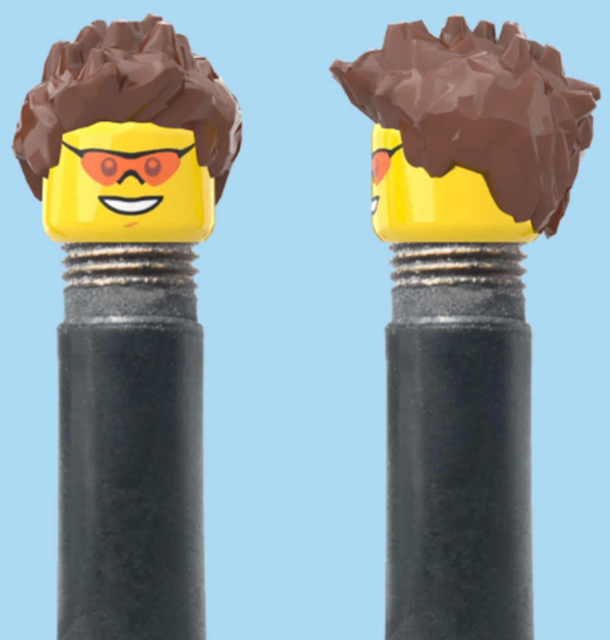 Coloured Sunglasses with a Smile | Fully Styled Brown Hairdo | AV | Brick Caps | Sold as Pair