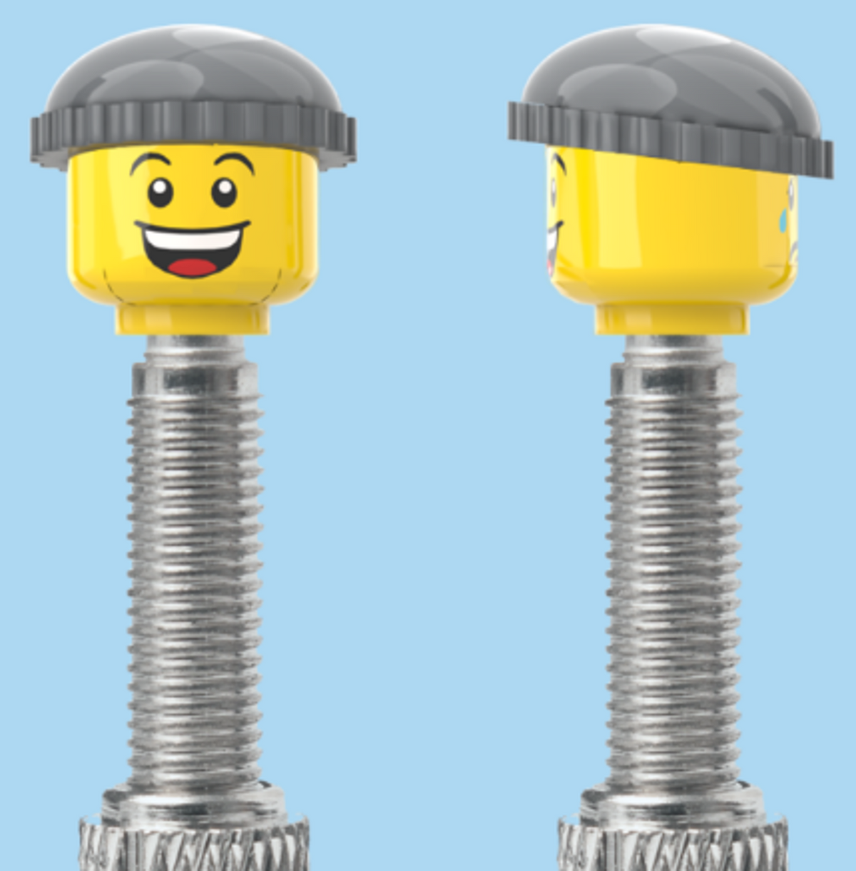 2 Faces | Open Mouth Smile Face | Sad Tear Face | Grey Beanie | FV | Brick Caps | Sold as Pair