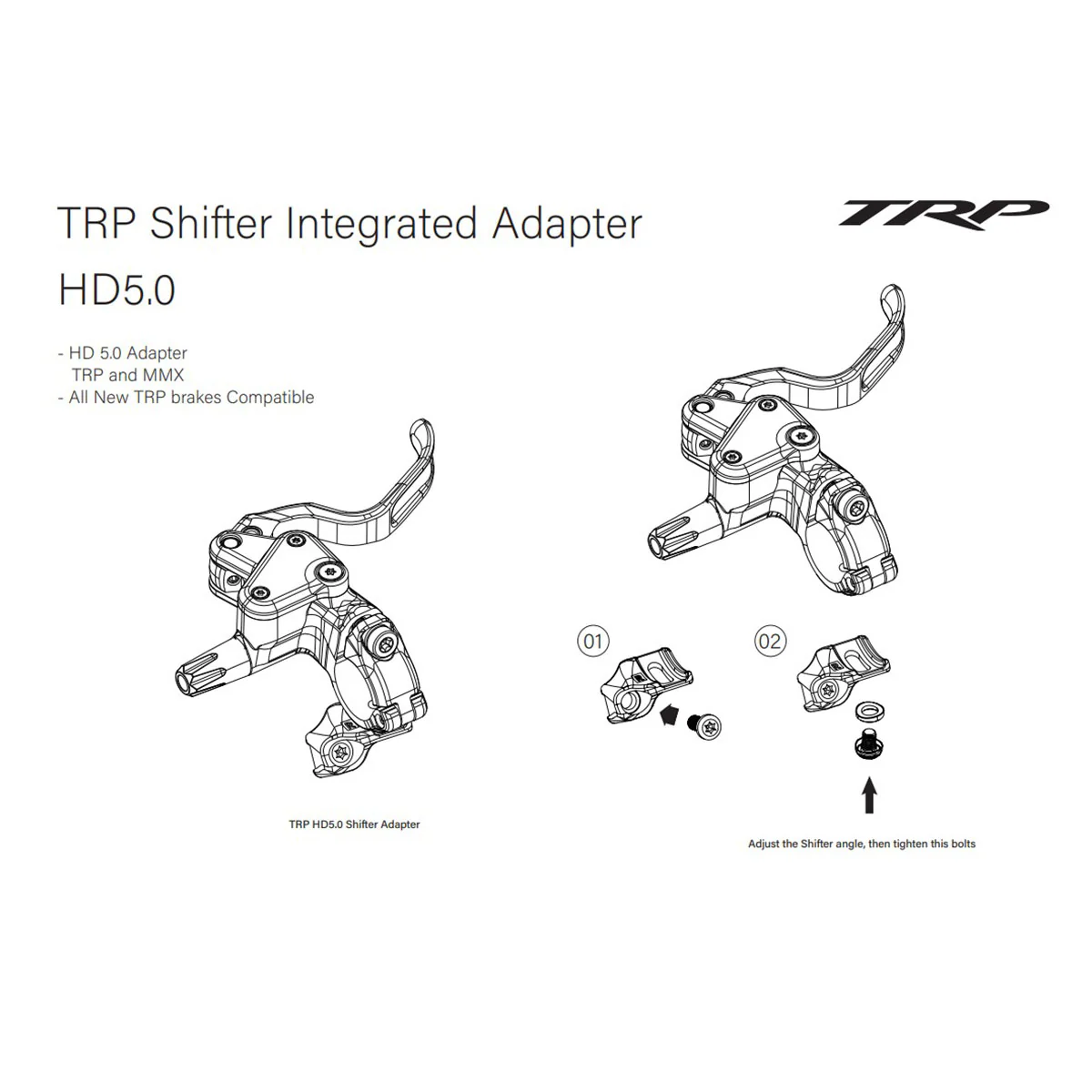 TRP DHR EVO PRO/EVO X HD5.0 Left Hand Shifter/dropper post adaptor kit suit MMX sram or TRP