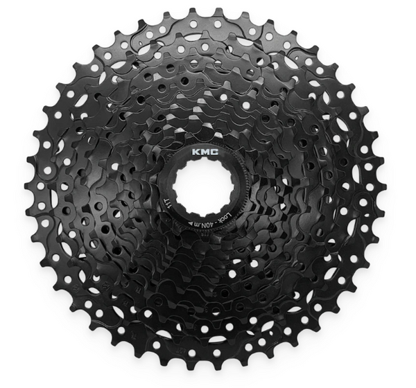 11 Speed Cassette, 11-42T - ED Coated Black, Hardened Steel, KMC, Made In Taiwan