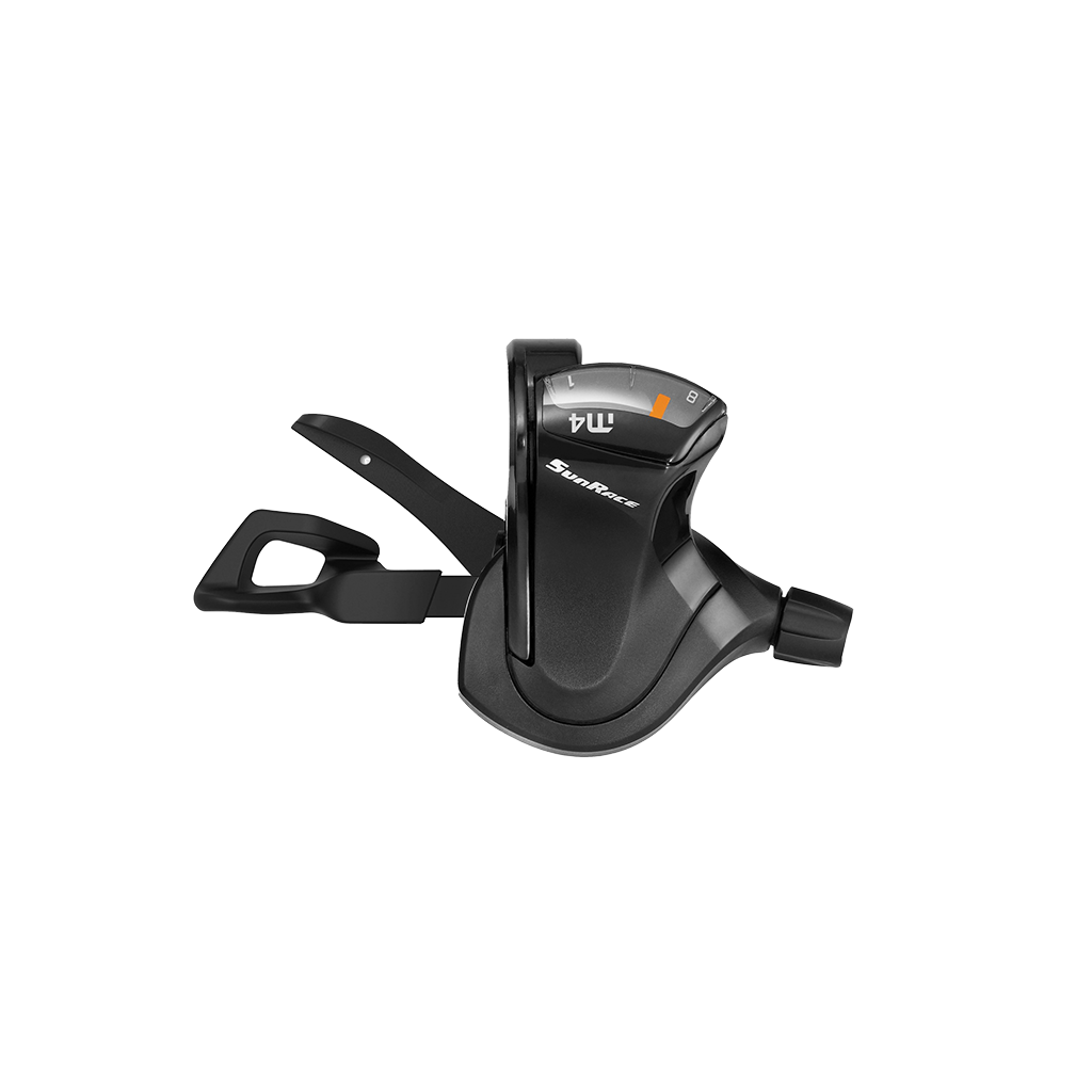 RIGHT HAND SHIFTER - 7 SPEED, Thumb Tap Dual Trigger, with 2050mm cable, Sunrace, Black.