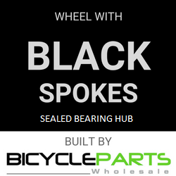 WHEEL - 26" Bomb-Proof 36H Black Rim, FRONT Q/R (100mm OLD) Sealed Novatec Black Hub, BLACK Spokes