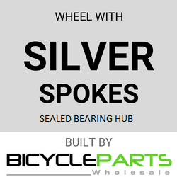 WHEEL - 26" Bomb-Proof 36H Black Rim, FRONT Q/R (100mm OLD) Sealed Novatec Black Hub, SILVER Spokes