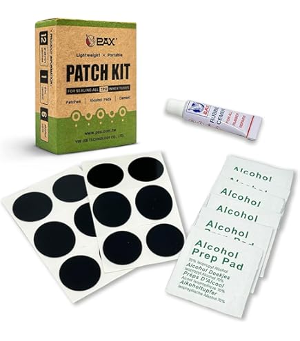 TPU Repair Kit, 12 Patches - 6 Alcohol Sponges, 1 Rubber Solution