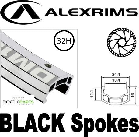 WHEEL - 700c Alex DM18 32H Silver Rim, 8/10 SPEED Q/R (130mm OLD) Loose Ball Joytech Black Hub, BLACK Spokes