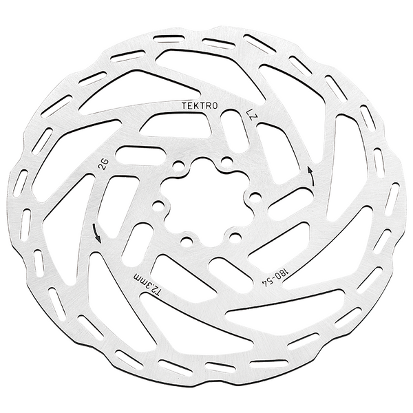 180mm 6 Bolt Rotor, 2.3mm - Stainless Steel, For 2.3mm Calipers, T25 Bolts Included, Tektro