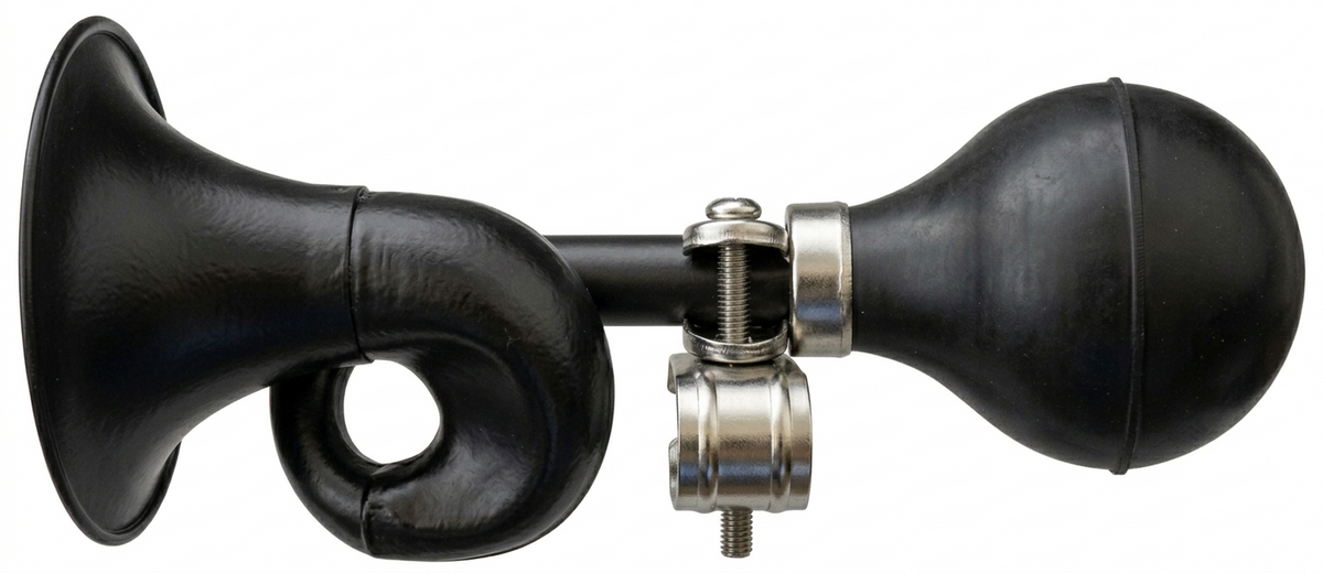 HORN - Flugel, Steel, 185mm Long, Fits All Standard Handlebars, Black