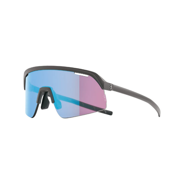 SPORTSGLASSES VALOR MATT TRANSPARENT DARK GREY FLUX BLUE MLC LENS W/EXTRA CLEAR LENS ANTIFOG+OLEOPHO