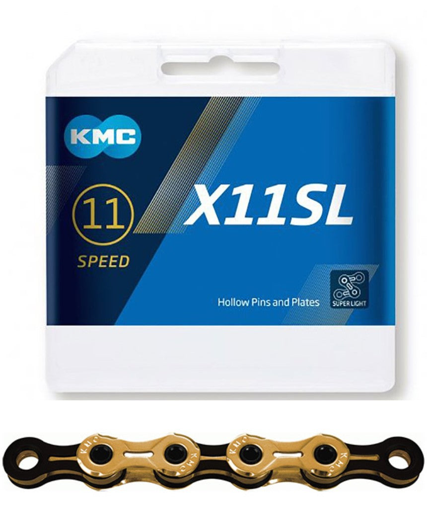 CHAIN - 11 Speed - KMC X11SL - 118L - Ti-N GOLD/BLACK - X-Superlight - w/Connect Link