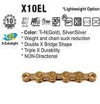 CHAIN - 10 Speed - KMC X10EL - 116L - Ti-N GOLD - X-Light - w/Connect Link