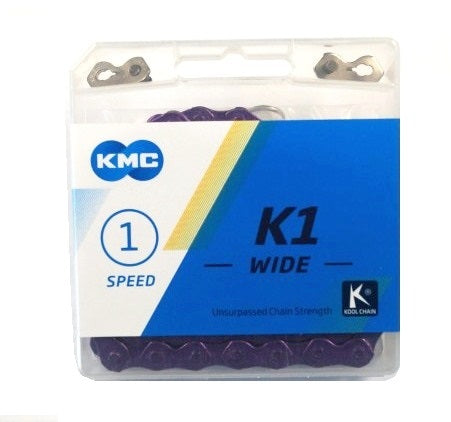 CHAIN - Single Speed - KMC K1 - 112L - PURPLE - w/Connect Link