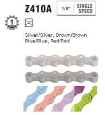 CHAIN - Single Speed - KMC S1 - 112L - GREEN - w/Connect Link