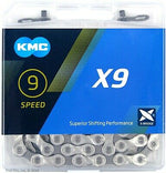 CHAIN - 9 Speed - KMC X9 - 116L - SILVER/GREY - w/Connect Link