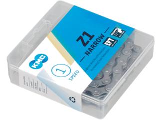 CHAIN - Single Speed - KMC Z1 - 112L - GREY - Rust Buster - w/Connect Link