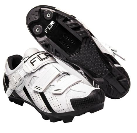 CLEARANCE        SPECIAL PRICING    SHOES, F-65-III, FLR, MTB Shoes, M250 outsole, Clip & Velcro Laces, Size 37, WHITE