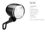 BUSCH & MULLER Dynamo LED Front Light - Alloy Lumotec IQ-XS, BLACK, DRL, Sensor, Switch, Standlight, 70LUX