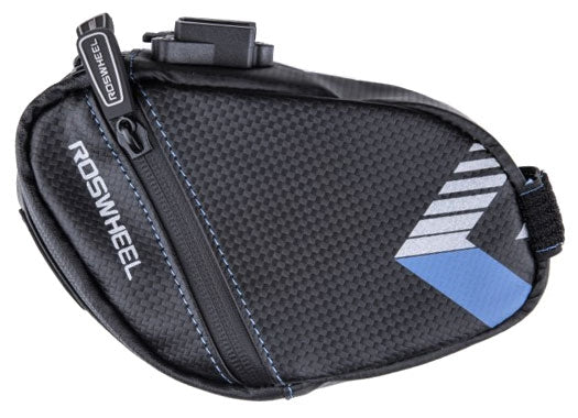ROSWHEEL  Saddle bag, Black,  water resistant L18.5/H10.5/W5cm, slim profile .