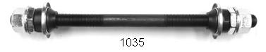 AXLE - Rear BMX, 3/8" x 26T x 165mm, Silver axle With Cone & Nut