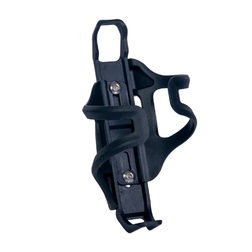 `A NEW ITEM - BIDON CAGE - side loading, adjustable for both left and right hand, plastic, black