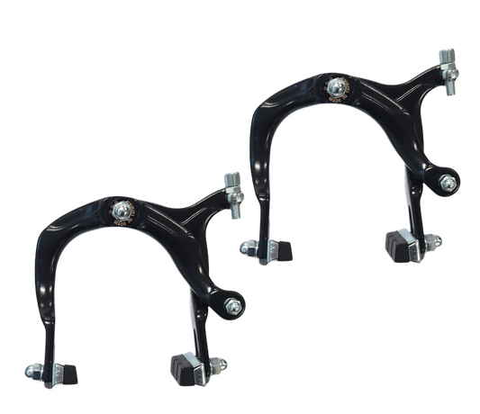 BRAKE - BMX Caliper Brake Set, 73-92mm Reach, Nutted, BLACK (Front & Rear)