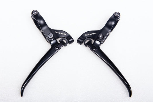 BRAKE LEVERS - Tektro Brake Lever For Flat Bar Road, 3 Finger Type, 22.4mm Clamp, For Canti or Road Caliper, Alloy, ALL BLACK (Sold In Pairs) (FL750)