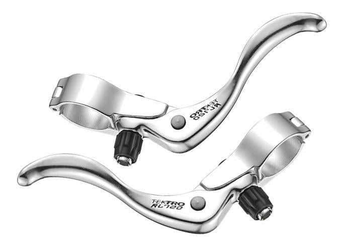 BRAKE LEVER - Inline Brake Lever, 26mm Clamp, For Road & Cyclo X Bikes, Alloy, Hinged, SILVER (Sold In Pairs, Boxed Packaging)