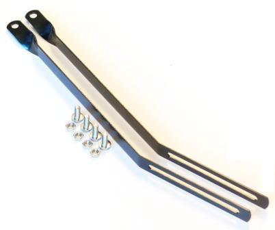 CARRIER FITTINGS - Adjustable, Extra Long, 300mm, Steel, Nuts Supplied, BLACK