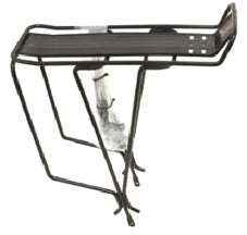 CARRIER - Rear Carrier, For 26" Bikes, With Top Plate, Fittings 14cm Long, Alloy, BLACK