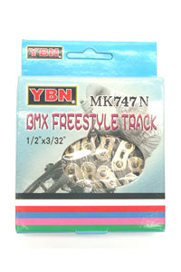 CHAIN - 1/2 x 3/32 x 116L, 'KOOL TYPE CHAIN', For BMX Freestyle Bikes, SILVER/GREY (YBN MK-747NS)