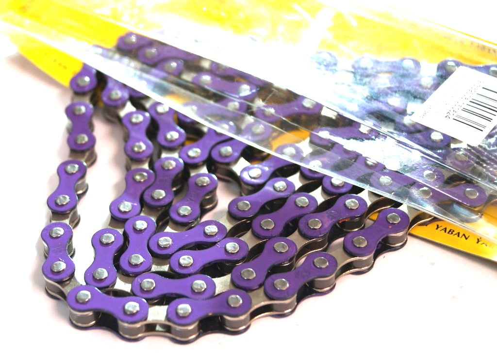 CHAIN  1/2 x 1/8 x 112L, Single Speed, Nickel, PURPLE (YBN S-410)