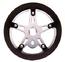 CHAIN RING  1/2 x 1/8 x 40T, for OPC, with Black Double Guard,  SILVER