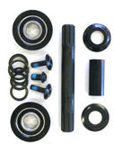 BOTTOM BRACKET SET - 8T - 19mm Interface, American Type, Cro-mo Spindle, Sealed  , Set of 10 Pieces, BLACK