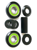BOTTOM BRACKET SET - For 19mm, American Type, Does NOT Include Spindle, With Sealed  , Set of 10 Pieces, BLACK